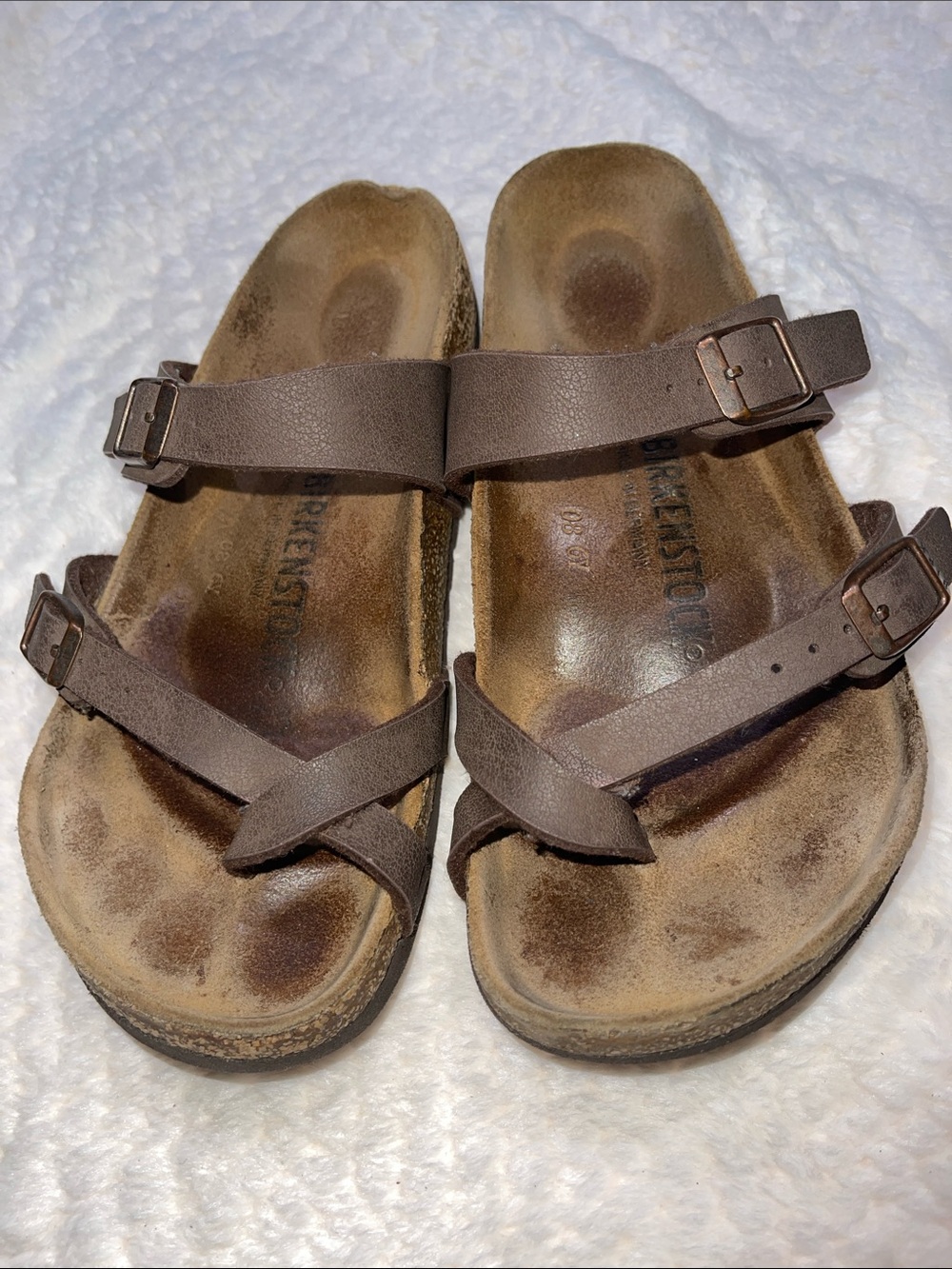 Birkenstock Brown Leather Two-Strap Sandals
